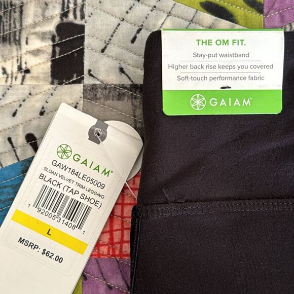GAIAM Black Leggings with Side Stripe NWOT - Picture 8 of 15